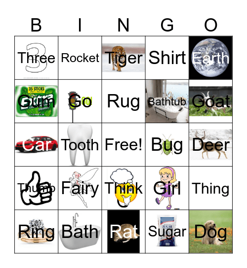 Speech Bingo Card