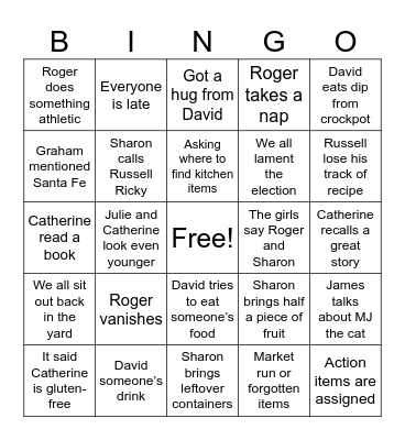 Thanksgiving 2024 Bingo Card