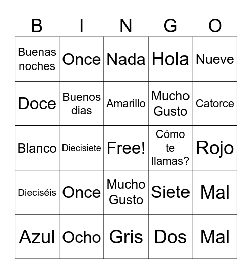 Review Week 1-5 Bingo Card