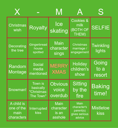 Hallmark Christmas Bingo Card