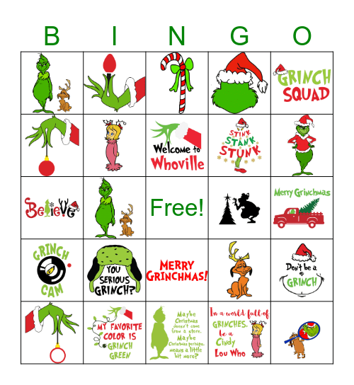 GRINCH Bingo Card