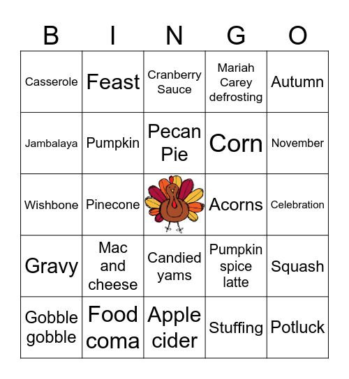 Thanksgiving Bingo Card