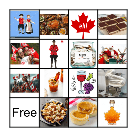 Canada Bingo Card