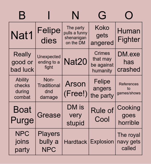 Ships at Sea Bingo Card