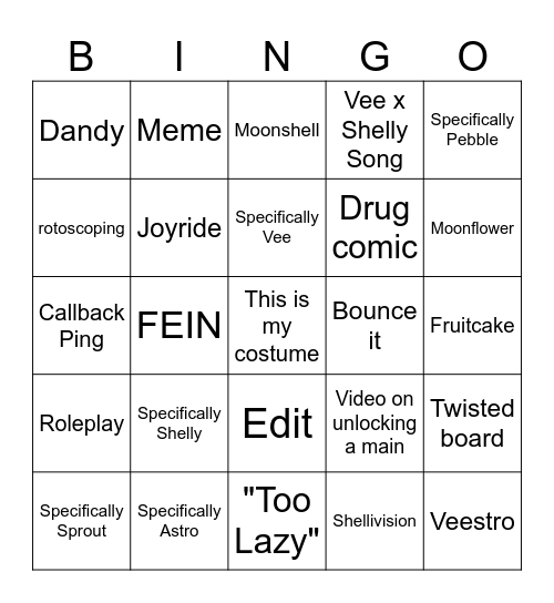 Dandys Compilation Bingo Card