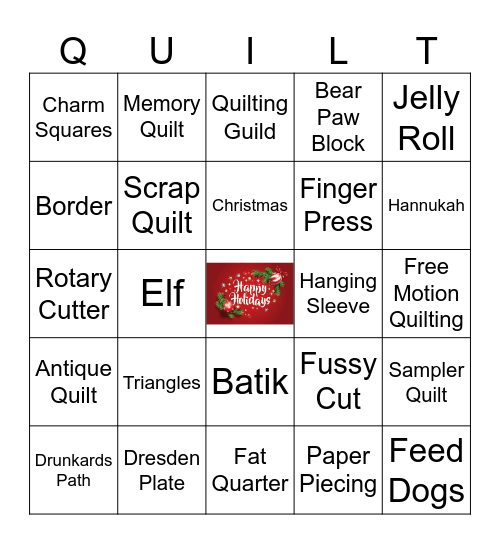 Mudsock Quilters Guild of Quilt Bingo Card