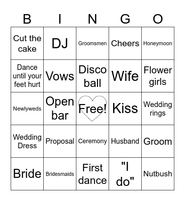♥ Engagement Party ♥ Bingo Card