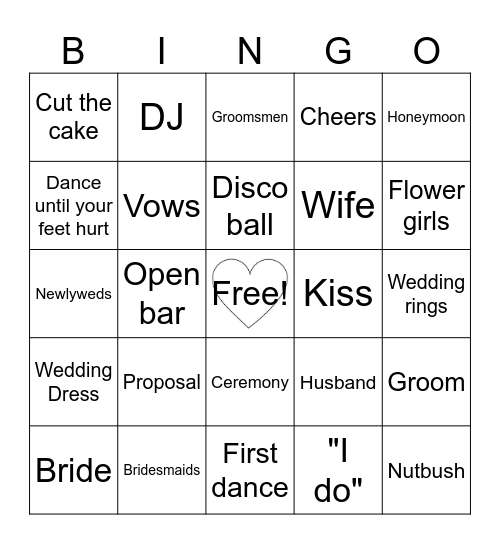 ♥ Engagement Party ♥ Bingo Card