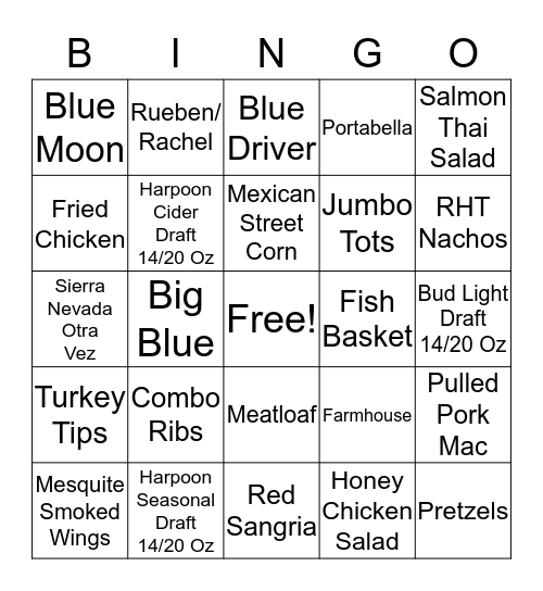 RHT BINGO!! Bingo Card