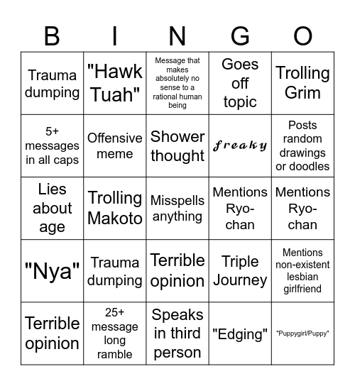 Loquanya Bingo Card