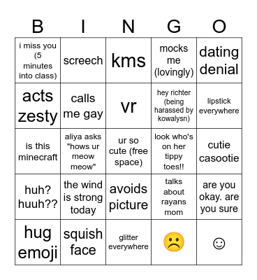 brian bingo :3 Bingo Card