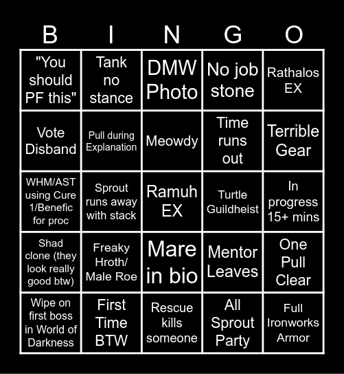 Mentor Bingo Card