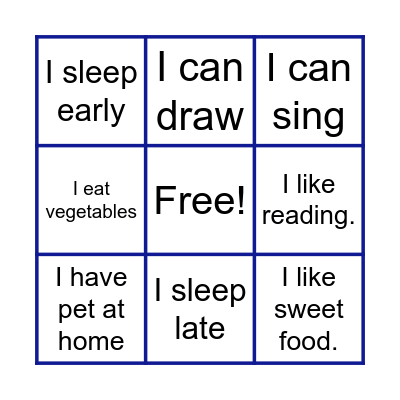 GETTING-TO-KNOW Bingo Card