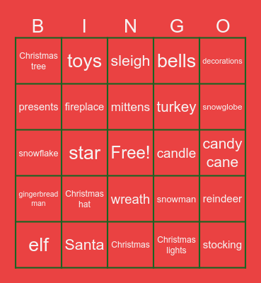 Christmas bingo Card