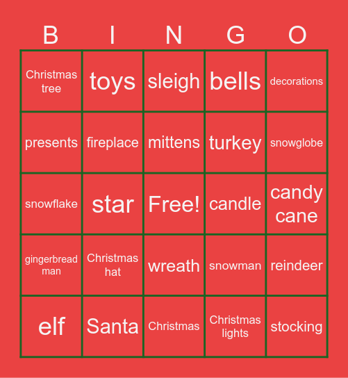 Christmas bingo Card