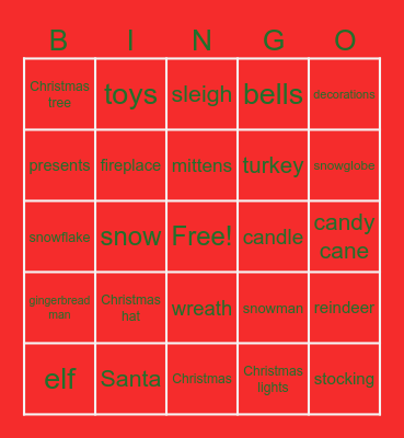 Christmas bingo Card