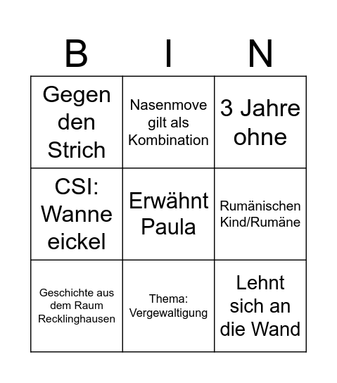 Größbring Bingo Card