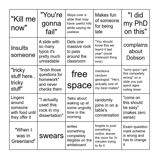 Big Kev's Big Bingo Card