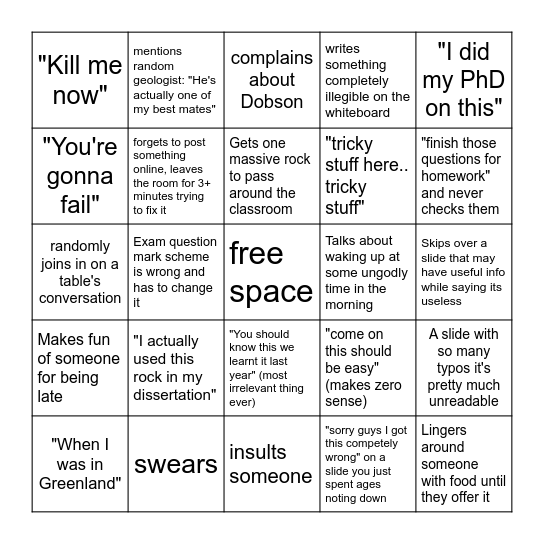 Big Kevs Big Bingo Card