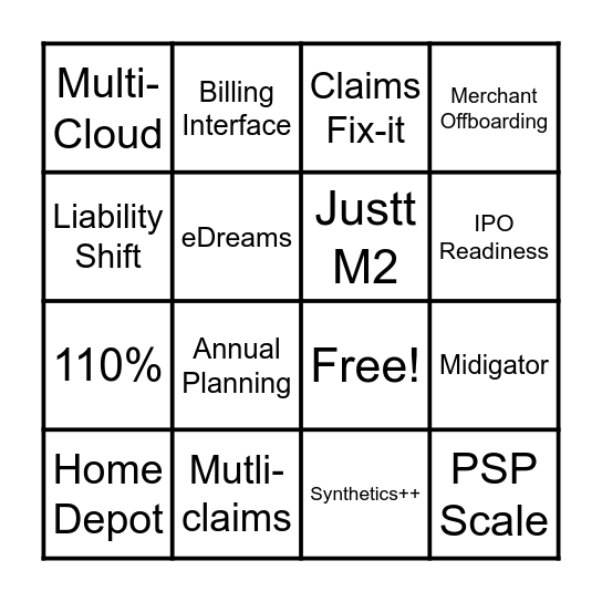 בינגו ניצחונות והזיות Bingo Card