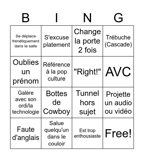 Troch'go Bingo Card