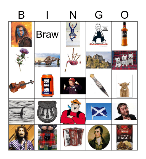 Scottish Bingo Card