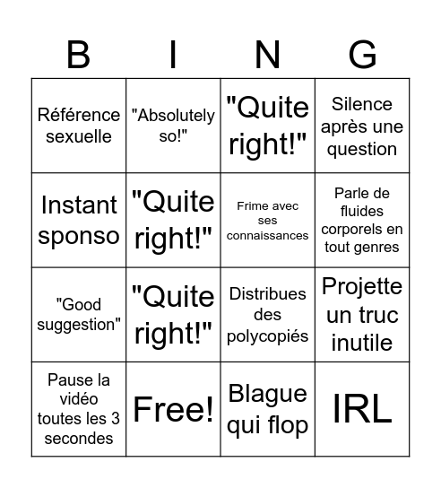 Zobgo Bingo Card