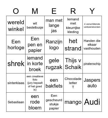 foto Bingo Card