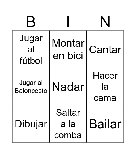 ¿Qué sabes hacer? Bingo Card