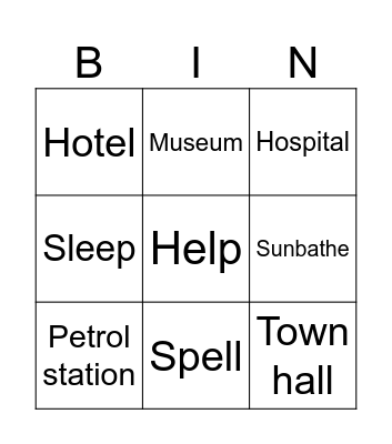 VOCABULARY Bingo Card