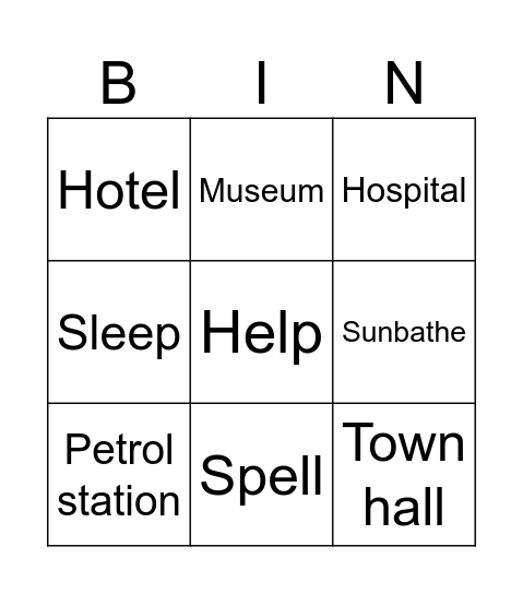 VOCABULARY Bingo Card