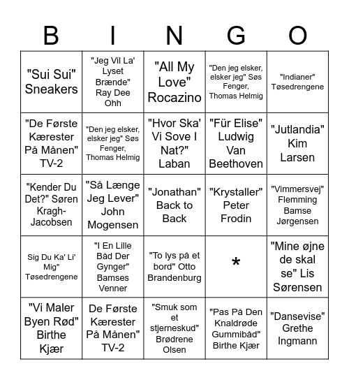 MUSIK Bingo Card