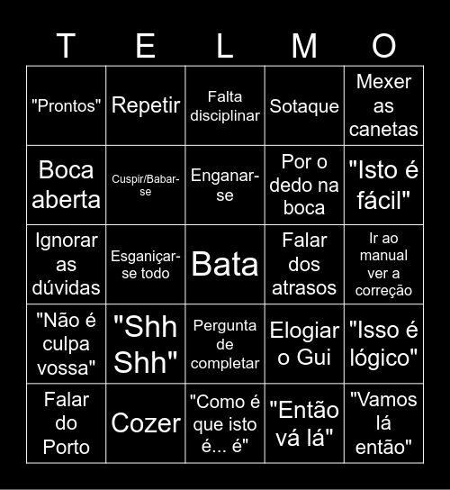 Telmo Bingo Card