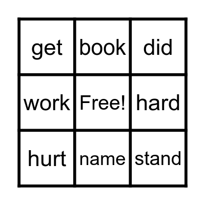 American Peacekeepers High Frequency Words Bingo Card