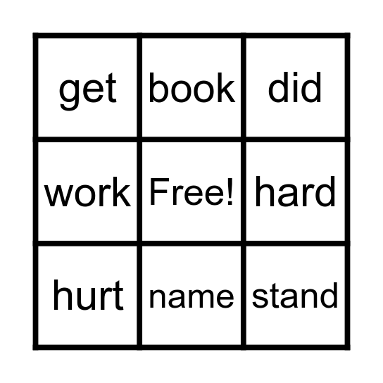 American Peacekeepers High Frequency Words Bingo Card