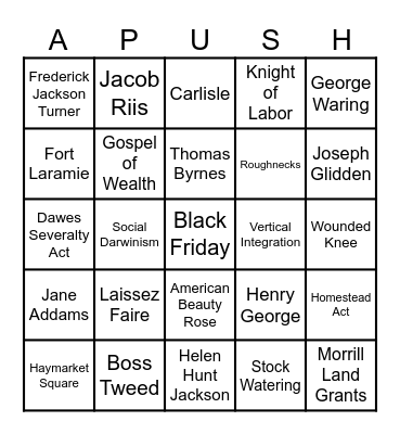 Period 6 (1865-1898) Bingo Card