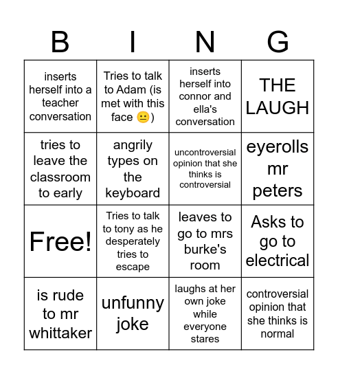 Persfkjnkjfn Advisory Bingo Card
