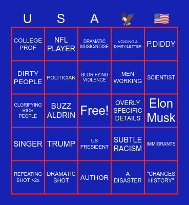 USA WORLD HISTORY Bingo Card