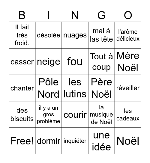 Le Gros Problème Bingo Card