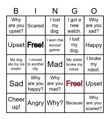 Why Are You Happy? Bingo Card