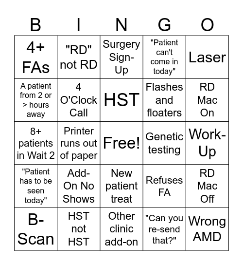 Emily's Birthday Call Day Bingo!!! Bingo Card