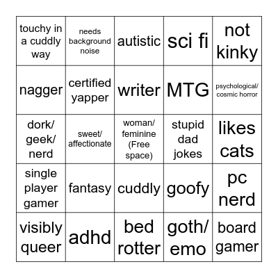 Are you Alexs type Bingo Card