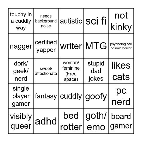 Are you Alexs type Bingo Card