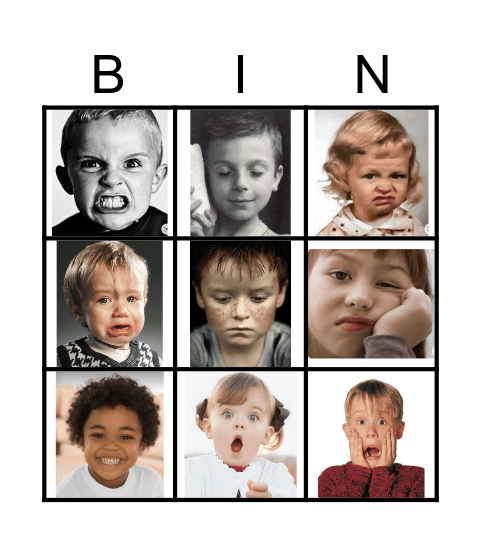 Emotions Bingo Card