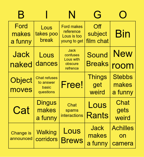 HoTW Bingo Card