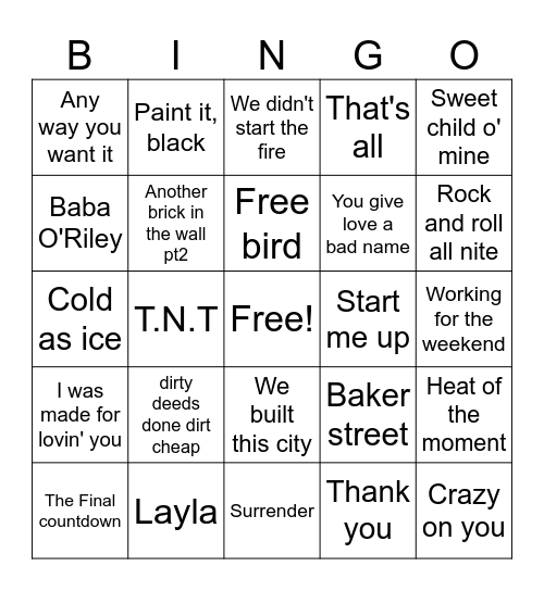 Game 2 11/20/24 Bingo Card