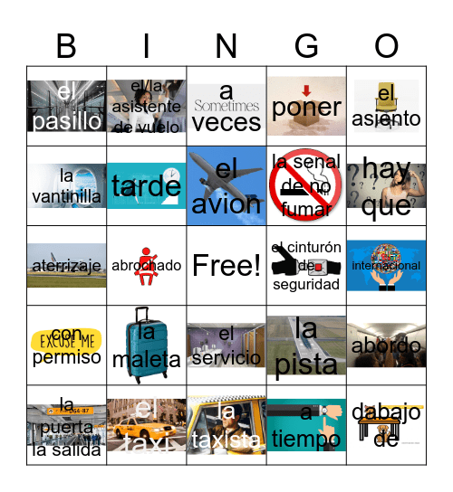 en avion Bingo Card