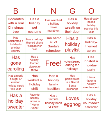 Bingo Bells Bingo Card