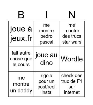 Bingo sophie Bingo Card
