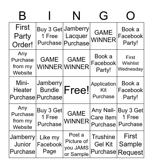 JAM-Bingo! Bingo Card